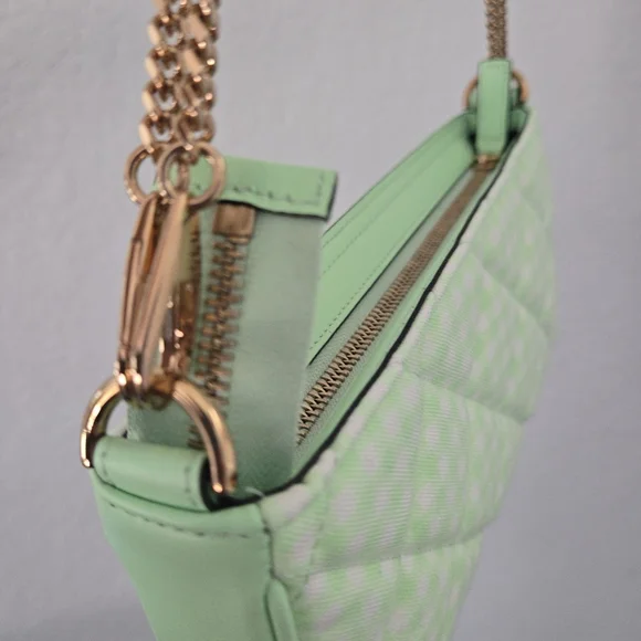 Versace Green Checkered quilted Crossbody Bag NWOT - Picture 5 of 12
